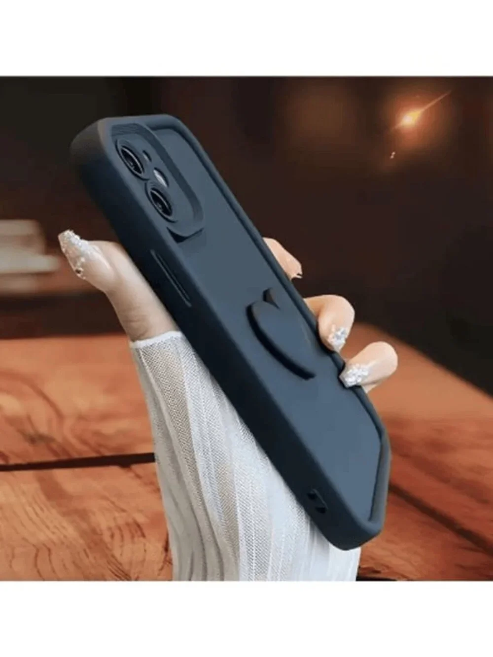 Soft 3d Heart Case for iPhone 15 plus (black)